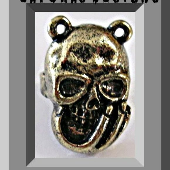 Antique Bronze In Color Demon / Monster Design Ring Size 5 & Adjustable To Fit - Picture 1 of 1